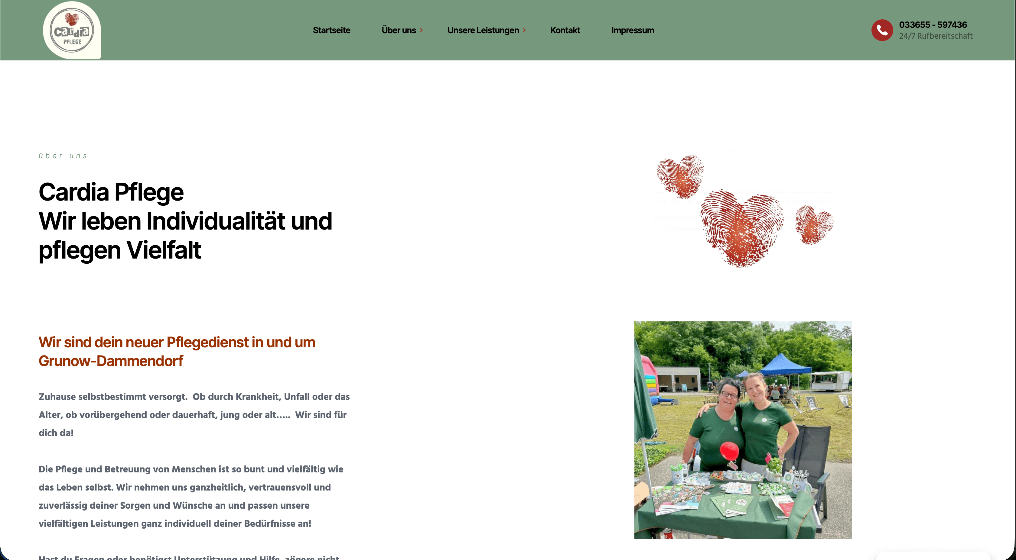 Website und IT-Betreuung für Pflegedienst in Grunow